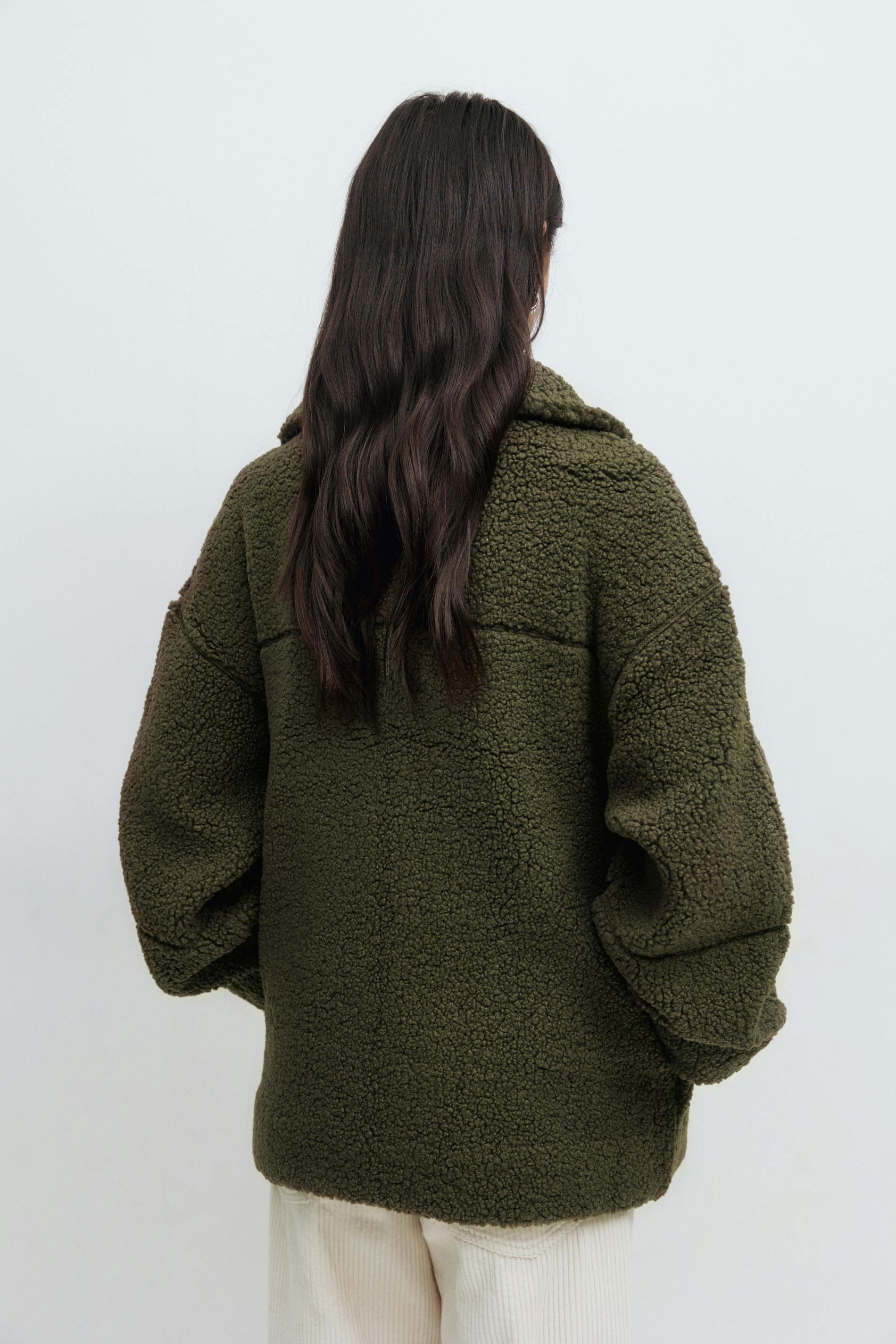 Pile zip jacket