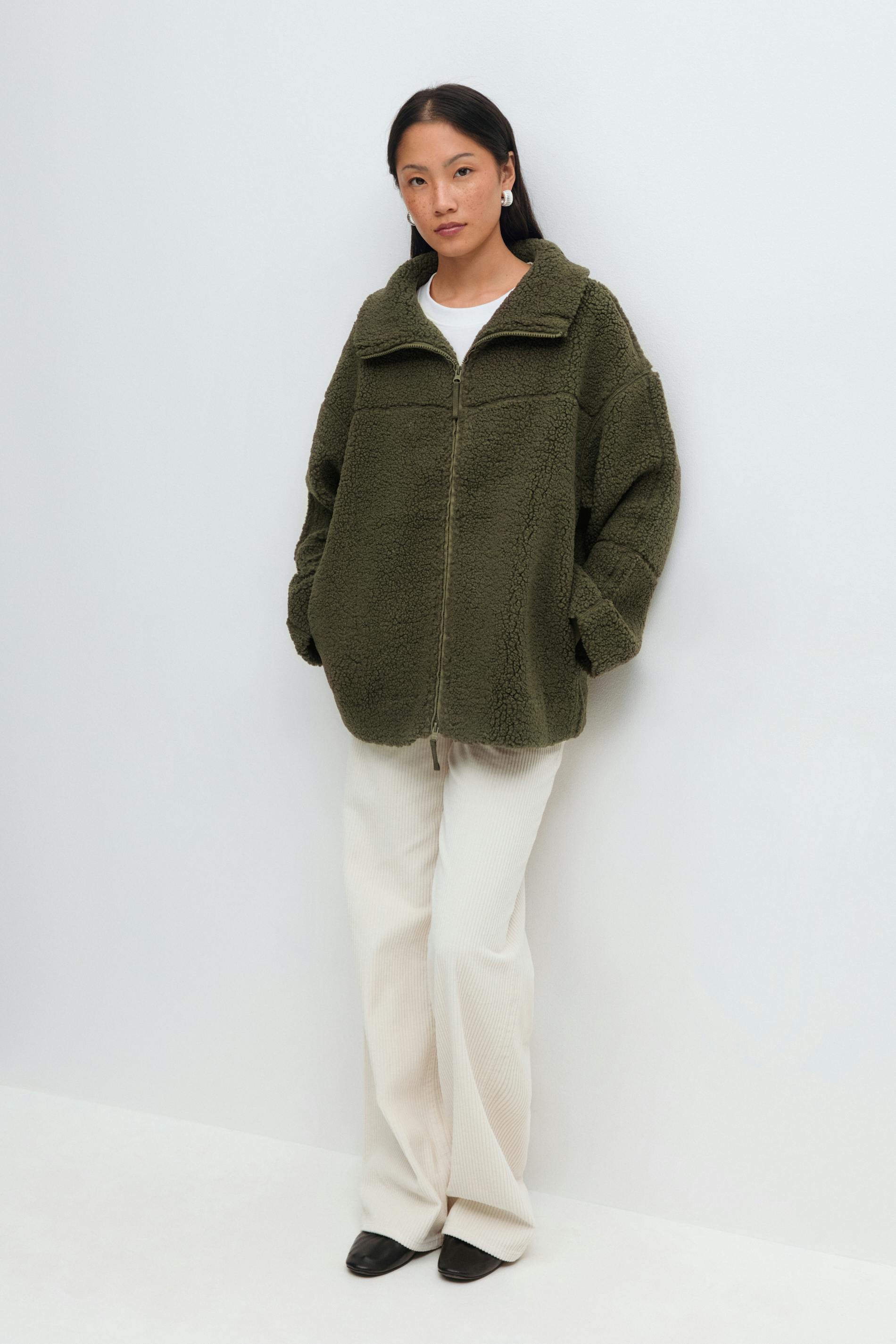 Pile zip jacket